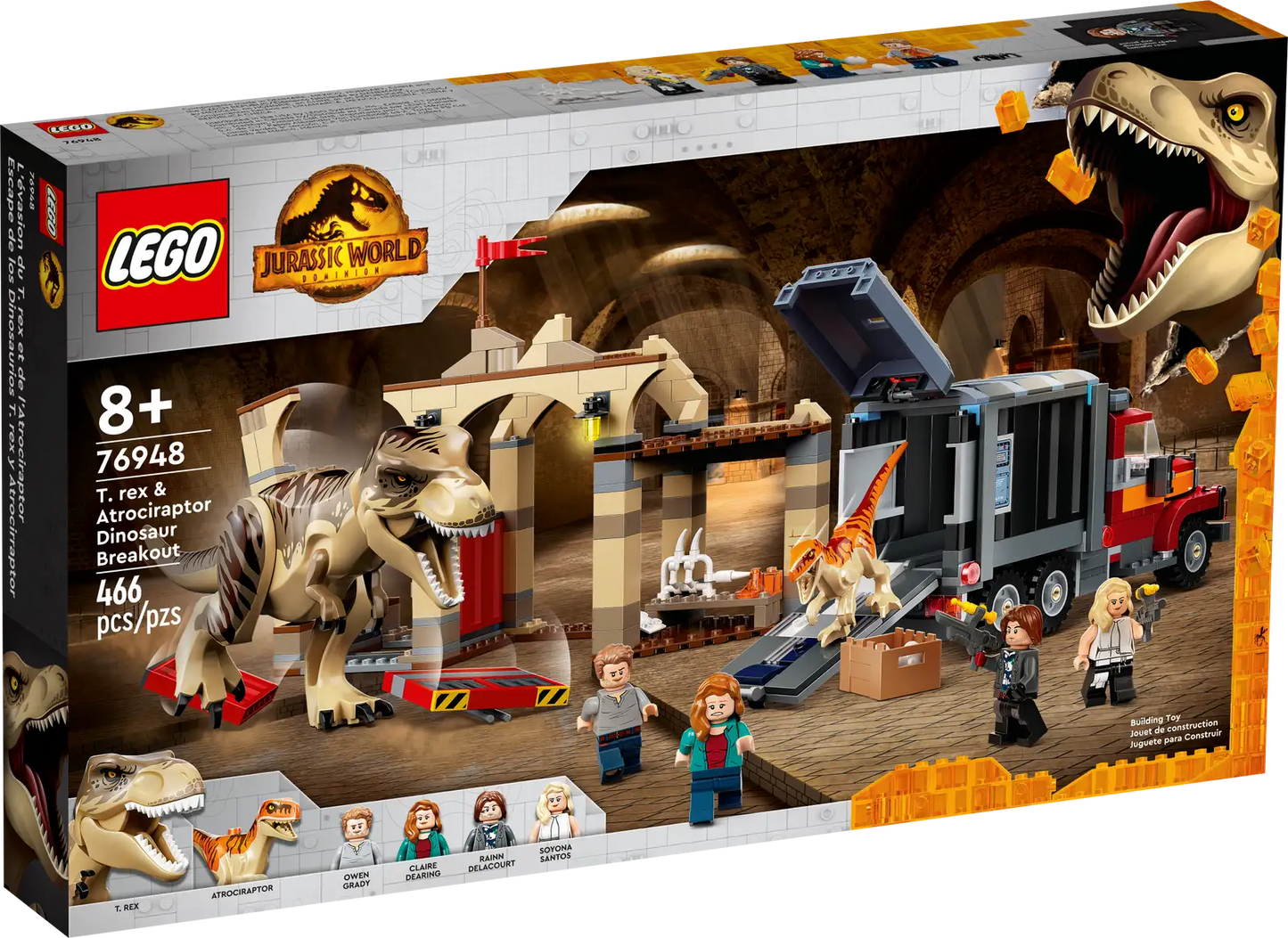 LEGO Jurassic World T. rex & Atrociraptor Dinosaur Breakout 76948