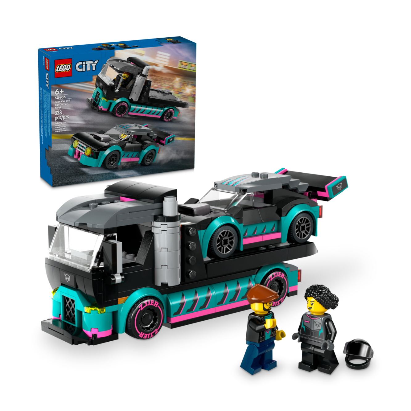 LEGO City Race Car and Car Carrier Truck 60406