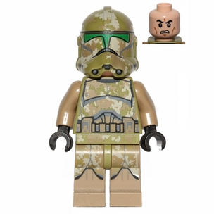 LEGO Star Wars Clone Trooper, 41st Elite Corps Phase 2 - Kashyyyk Camouflage, Scowl Minifigure sw0519