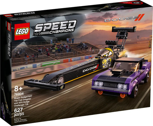 LEGO Speed Champions Mopar Dodge//SRT Top Fuel Dragster and 1970 Dodge Challenger T/A 76904