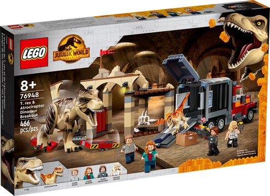 LEGO Jurassic World T. rex & Atrociraptor Dinosaur Breakout 76948