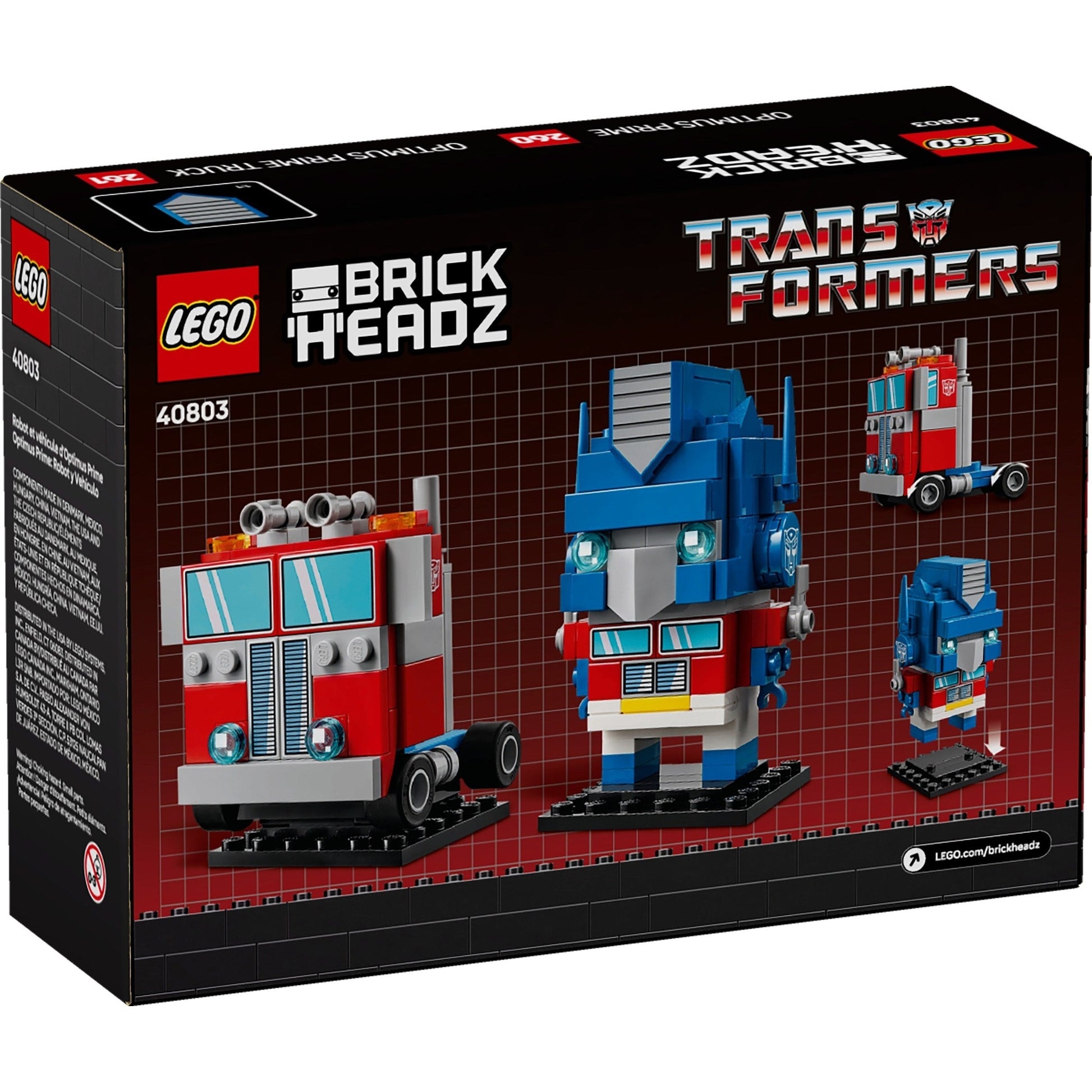 LEGO BrickHeadz Optimus Prime Robot & Vehicle 40803