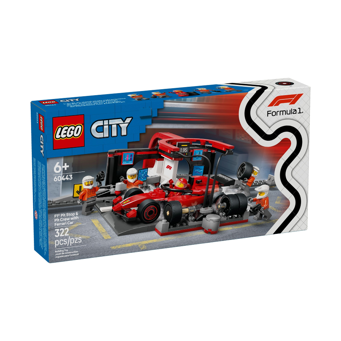LEGO City F1 Pit Stop & Pit Crew with Ferrari Car 60443