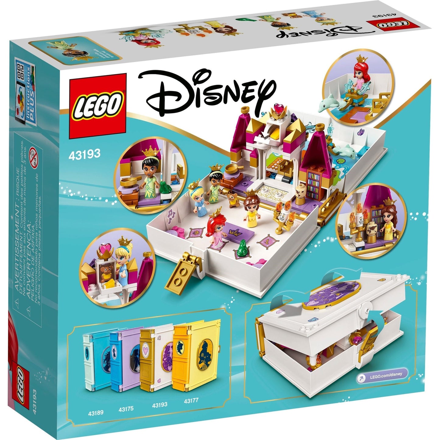 LEGO Disney Ariel, Belle, Cinderella and Tiana's Storybook Adventures 43193