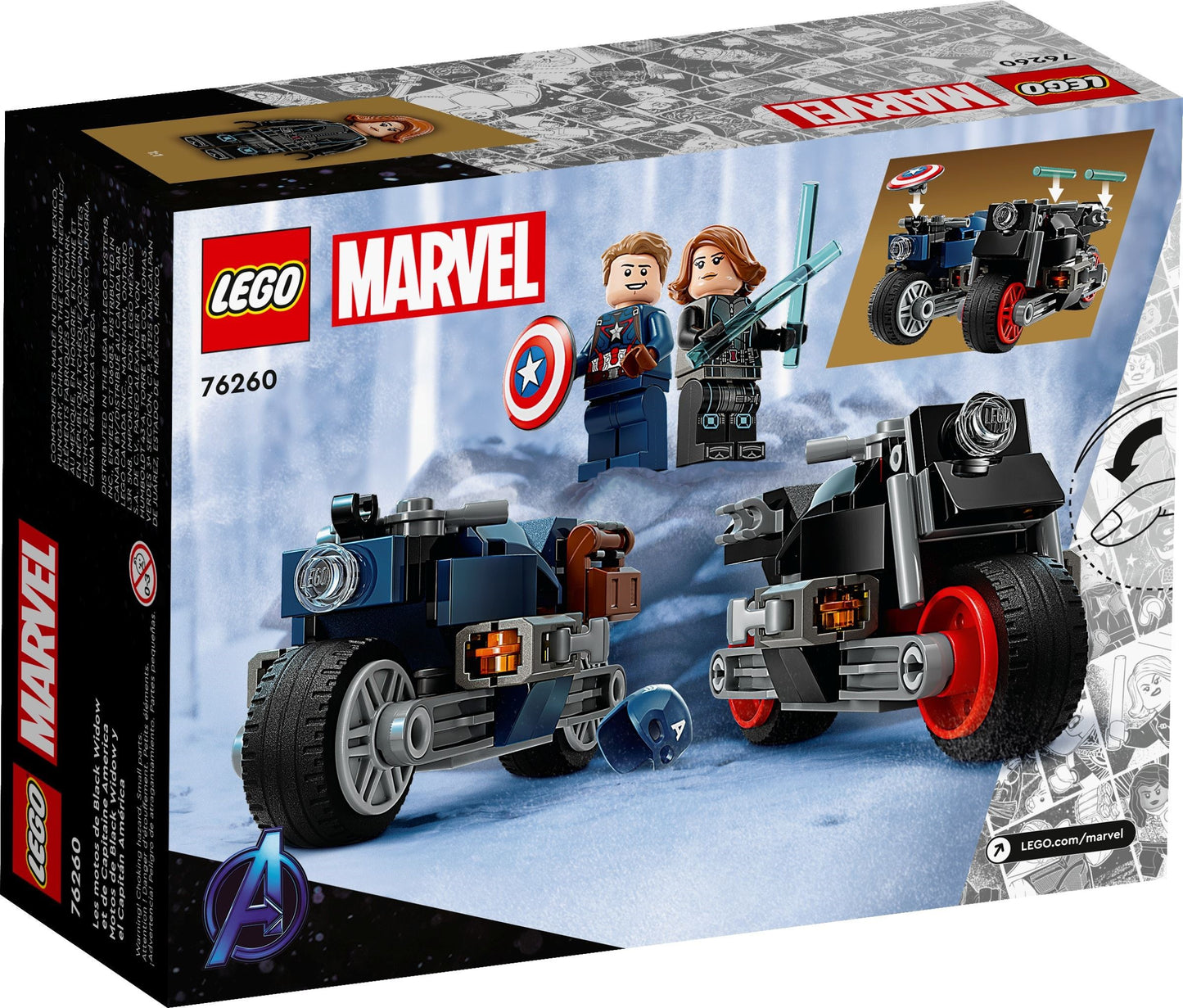 LEGO Marvel Super Heroes Black Widow & Captain America Motorcycles 76260