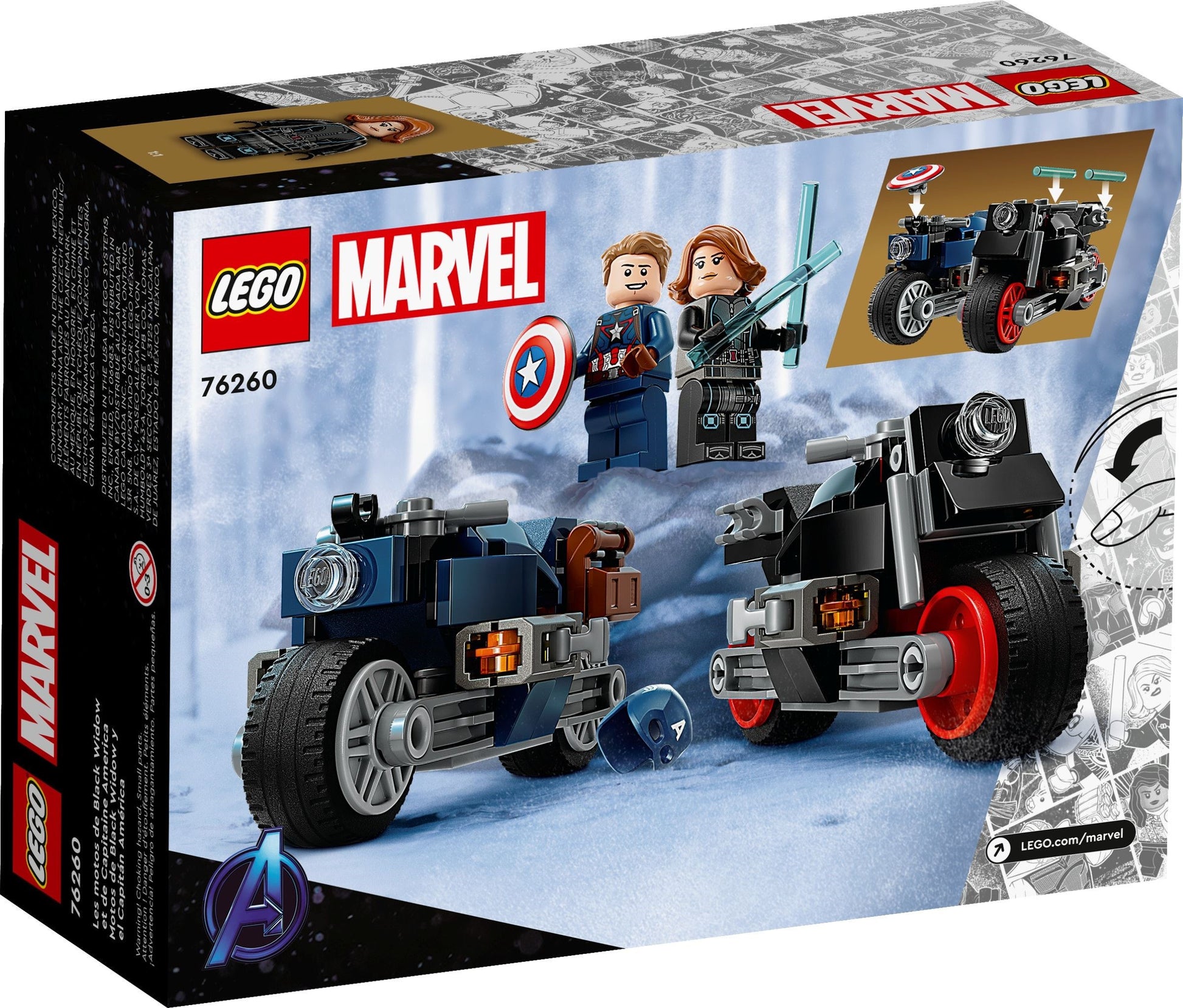 LEGO Marvel Super Heroes Black Widow & Captain America Motorcycles 76260