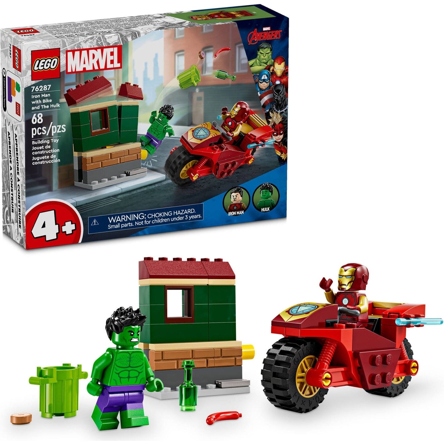 LEGO Marvel Super Heroes Iron Man with Bike and The Hulk 76287