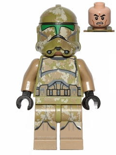 LEGO Star Wars Clone Trooper, 41st Elite Corps Phase 2 - Kashyyyk Camouflage, Scowl Minifigure sw0519