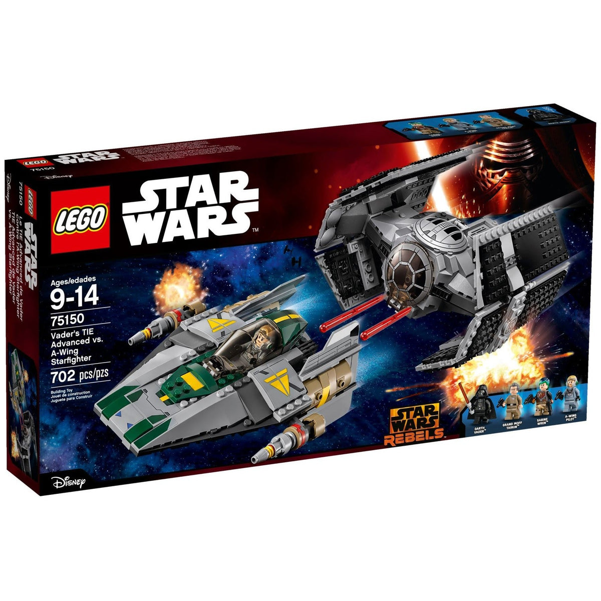 LEGO Star Wars Vader's TIE Advanced vs. A-wing Starfighter 75150