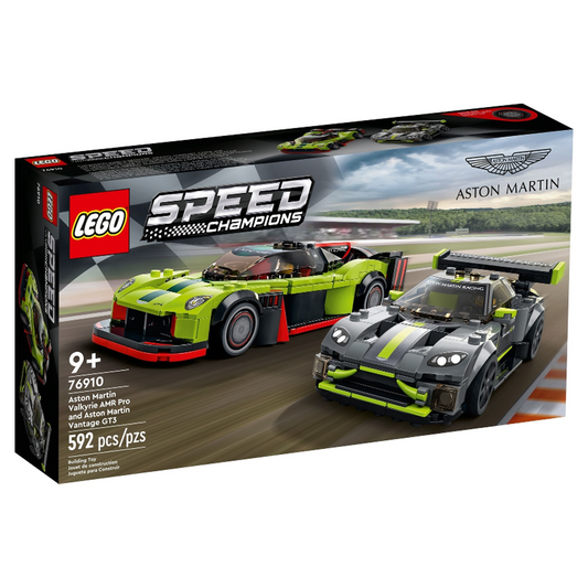 LEGO Speed Champions Aston Martin Valkyrie AMR Pro and Aston Martin Vantage GT3 76910
