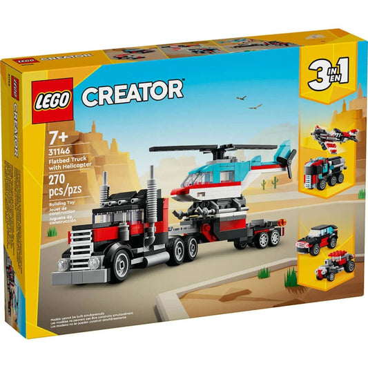 LEGO Creator 3-in-1 Flatbed Truck with Helicopter 31146